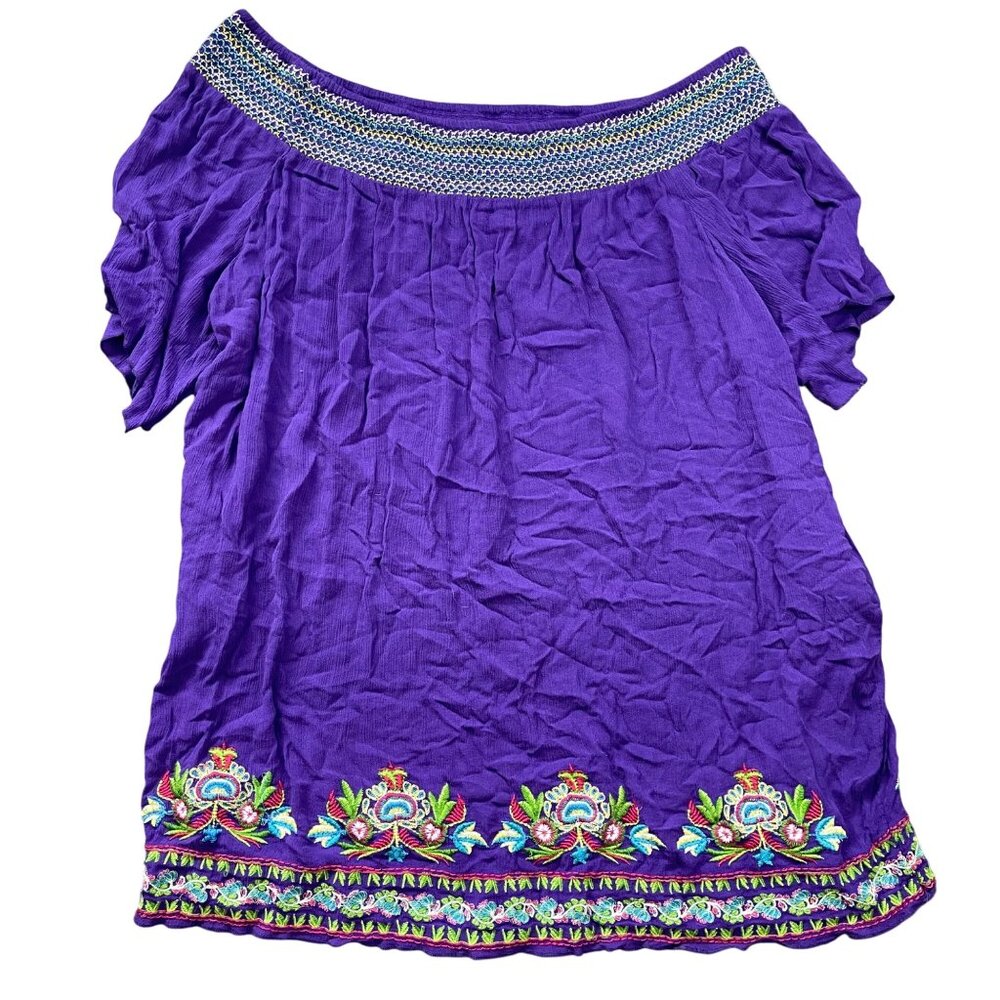Swimsuits For All Embroidered Beach Cover Dress Women's Plus Size 14/16‎ Rayon